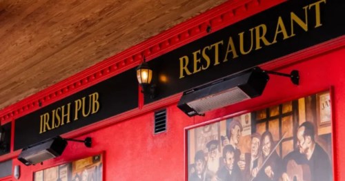 shot of the signage outside b.d. riley's irish pub in austin texas