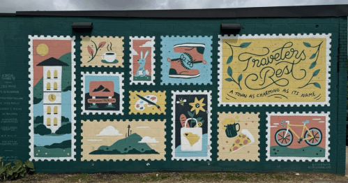 A mural in Travelers Rest, South Carolina
