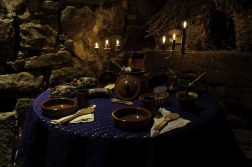 Altar inside a dark cave.