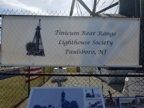 Banner for the Tinicum Rear Range Lighthouse Society in Paulsboro, NJ, featuring an illustration of a lighthouse.