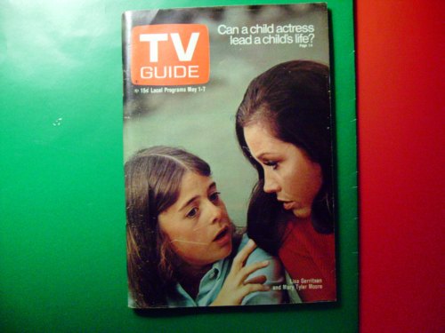 A vintage TV Guide cover featuring a child actress and an adult woman in a thoughtful conversation.
