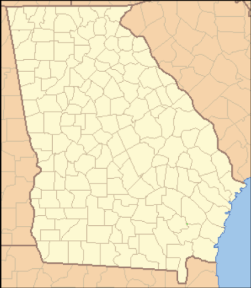 Map of Georgia, USA, showing its counties outlined in light yellow on a beige background.