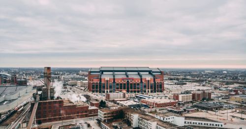 View of Lucas Oil Stadium in Indianapolis