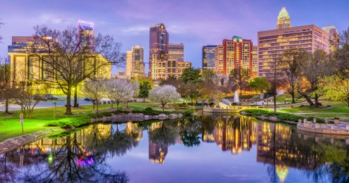 The skyline of Charlotte, North Carolina.