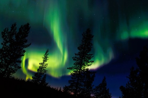 Colorful hues of the aurora borealis, a natural phenomenon