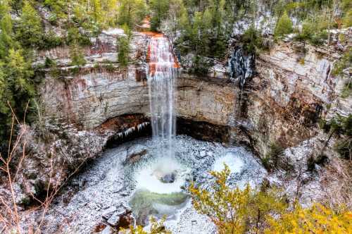 Frozen waterfalls in Tennessee