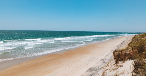 An empty Shackleford Banks in North Carolina on a clear day.