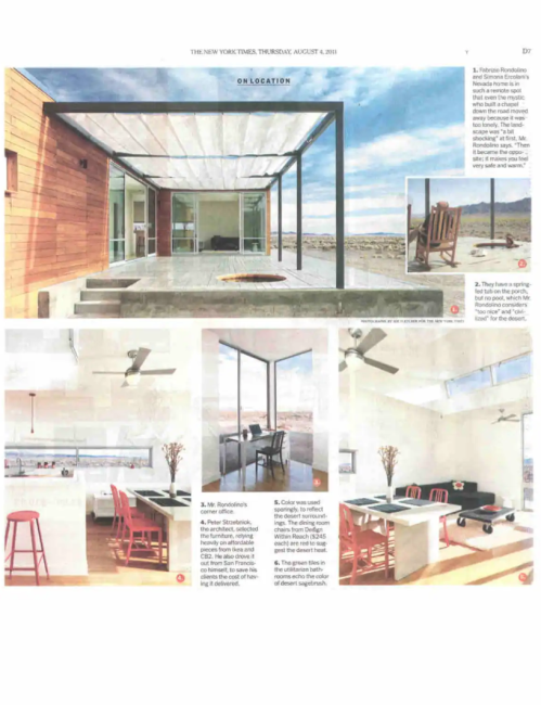 A magazine page featuring modern home designs with large windows, open spaces, and stylish furniture arrangements.
