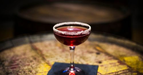 A craft cocktails on a table in New Jersey