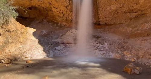 A closeup of Tropic Ditch Falls in Utah