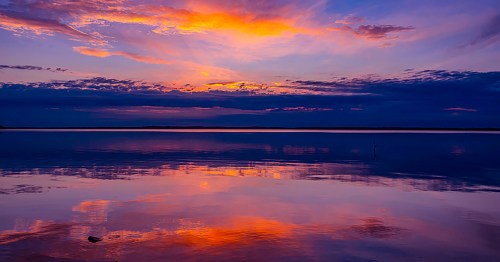 A fiery sunset over Rend Lake in southern Illinois.