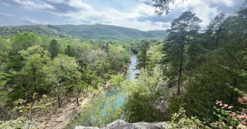 scenic overlook at Bluffton Preserve in Clinton, Arkansas