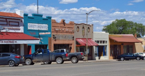 Historic buildings in the small New Mexico town of Mountainair.