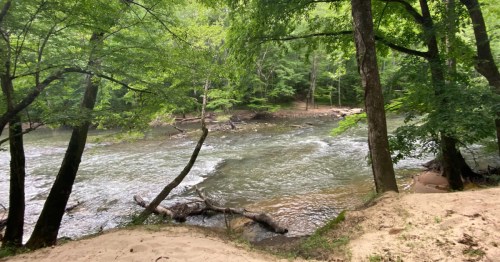 a river alongside the CCC Camp Trail at Tishomingo State Park in Mississippi