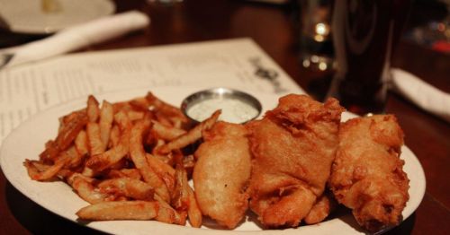 Fish and chips on a plate