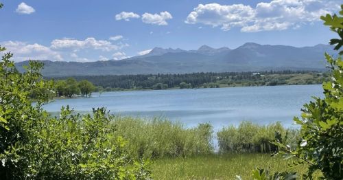 the reservoir and mountains at Mancos State Park in Colorado