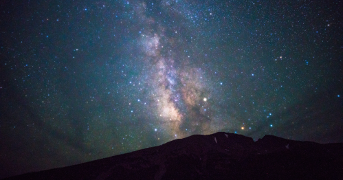 a night shot of the milky way over a mountain at great basin national park in nevada