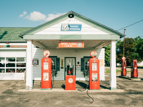 Amblers Texaco Gas Station, on Route 66 in Dwight, Illinois