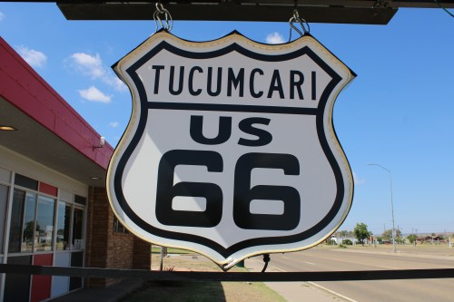 Sign for Tucumcari New Mexico on Route 66