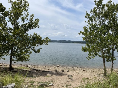 View of lake on clear day from shore line