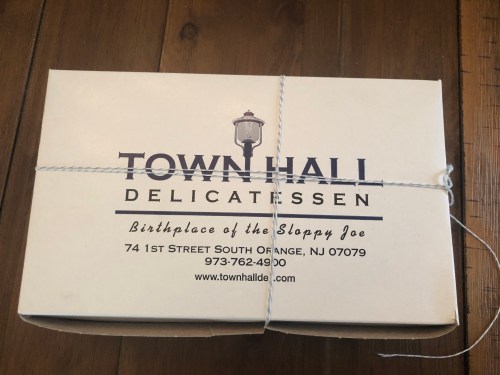 Box of food from Town Hall delicatessen