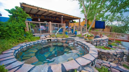 Hot springs at riverbend