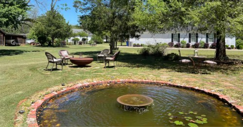 A fountain in Prattville, Alabama on a pretty day.