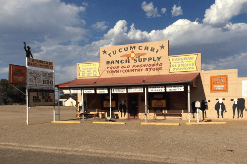 Exterior of Tucumcari Ranch Supply in Tucumcari, New Mexico - home of Watson's BBQ