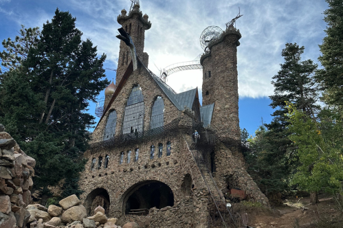 Exterior shot of Bishop Castle in Rye, Colorado