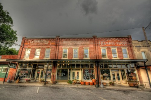 A stormy sky rolls in over downtown Lynchburg