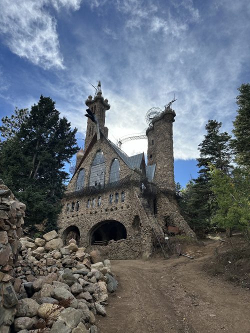 Exterior shot of Bishop Castle in Rye, Colorado
