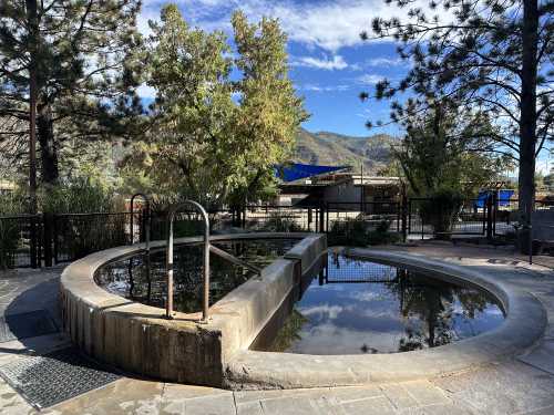 Hot spring in the shade at Durango Hot Springs in Durango, Colorado