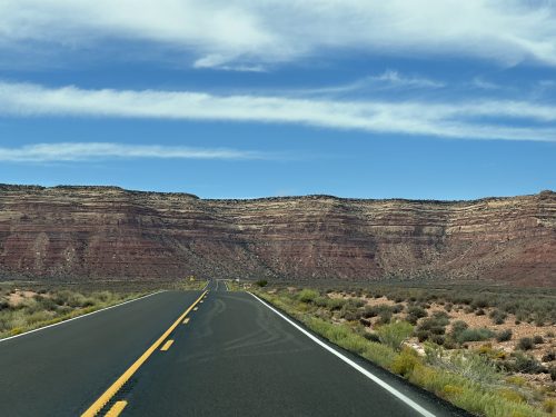 The approach to the Moki Dugway in Utah