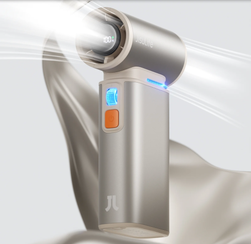 A sleek, portable device with a digital display and buttons, designed for personal care or beauty use.