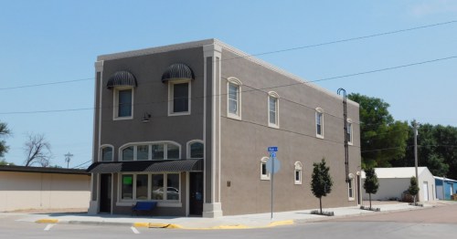 exterior of the cretcher lumber building in downtown scott city kansas