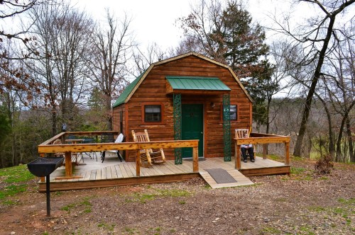 Rustic cabin in the woods in Arkansas