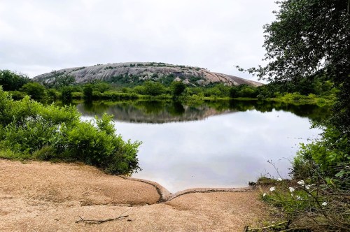 Reflection of Enchanted Rock on Moss Lake