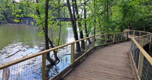 The riverwalk trail in Murphy, a charming mountian town in North Carolina.