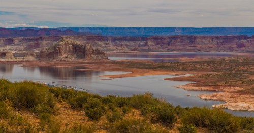 views of lake powell and the surrounding landscape in page Arizona