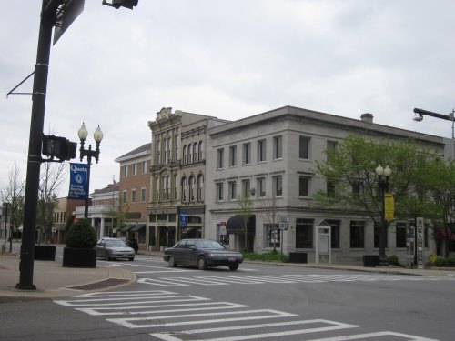 The small-town, Victorian-style streets of Downtown Wooster are framed by historic architecture.