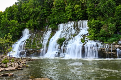The incredible flow of cascading water of Twin Falls.