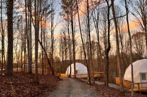 Image of glamping domes in Mooresboro, North Carolina