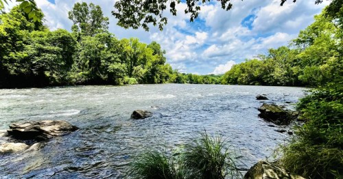 A waterfront view from Sycamore Shoals in a small town in Tennessee.