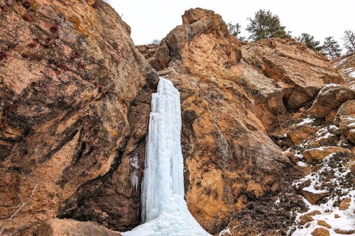 Frozen waterfall hike in Colorado