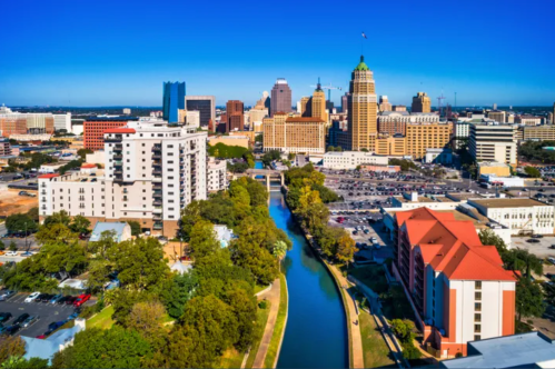 San Antonio, Texas, from above on a beautiful, sunny day