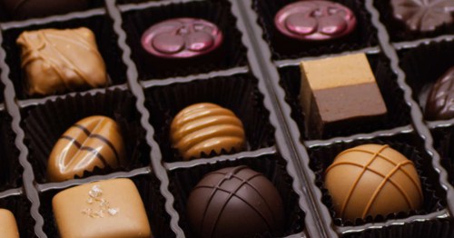 An assortment of decadent, handmade chocolate truffles from Annedore’s Fine Chocolates.