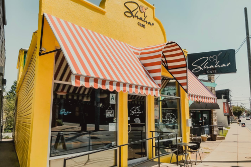 Shahar restaurant in Louisville yellow building