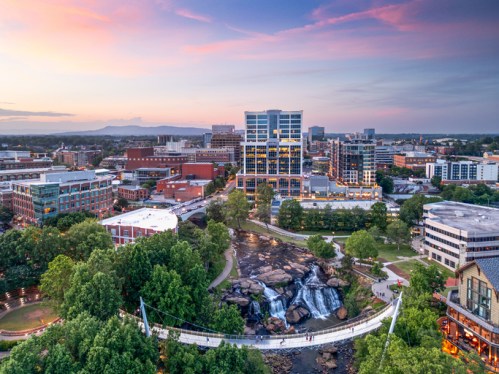 Aerial view of urban city