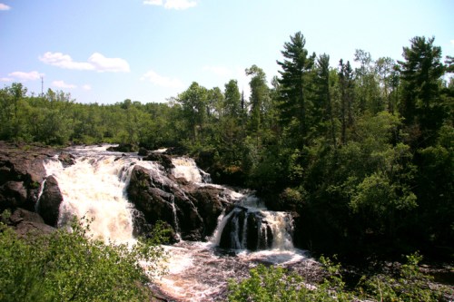 Kawishiwi Falls located outside of Ely, MN along the Kawishiwi Trail.