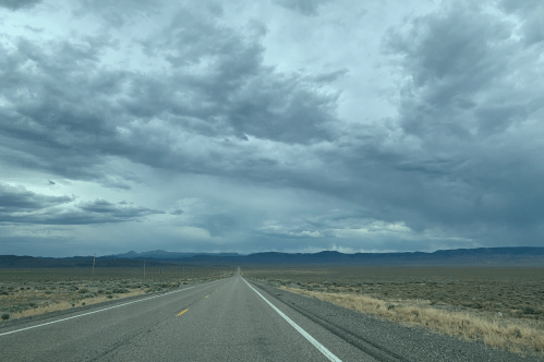 Scenic view from US Highway 50 in Nevada - the Loneliest Road in America